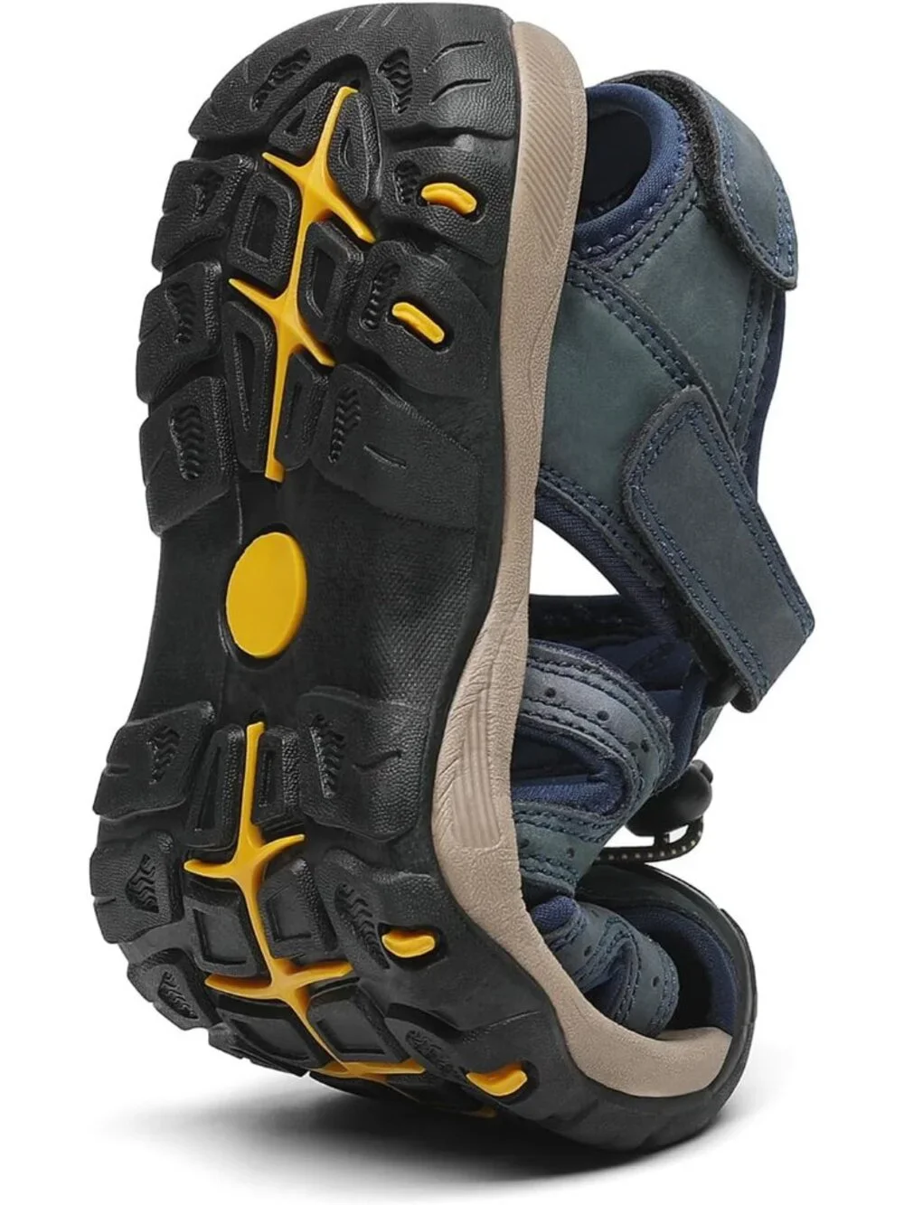 Mens Blue Closed Toe Leather Athletic Outdoor Hiking Sport Casual Sandal Shoes